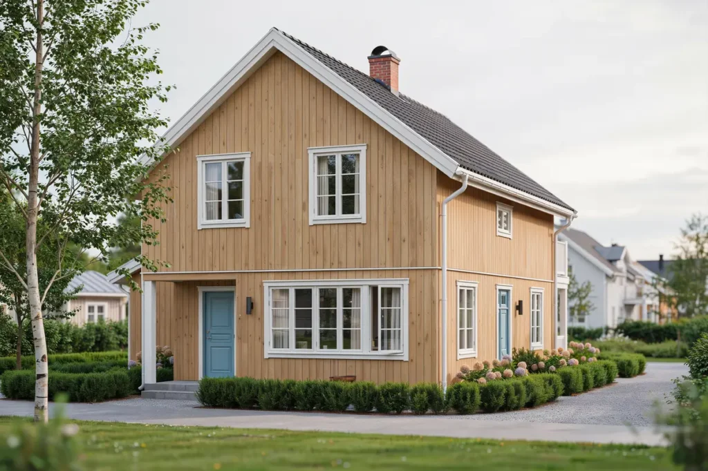utbyte av tr panel p villafasad i vendels